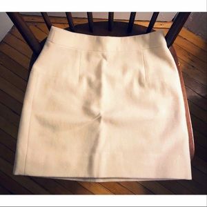 J. Crew Wool Mini Skirt in Cream